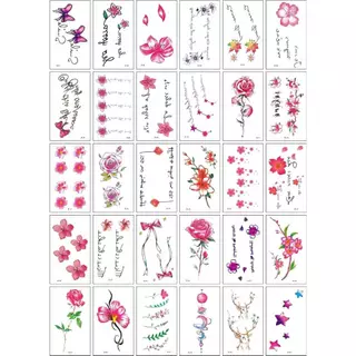 แทททู (รวมลาย) ใช้น้ำสำหรับติดบนผิว ขนาด6*10ซม 1ชุดมี30แผ่น