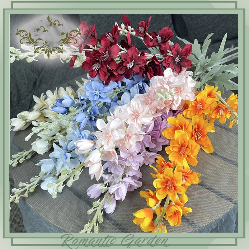 ดอกไฮยาซินธ์ประดิษฐ์ 85 ซม. ดอกเดลฟิเนียมประดิษฐ์ ดอกไม้ประดิษฐ์สำหรับงานแต่งงาน ห้องนอน งานเลี้ยงแต