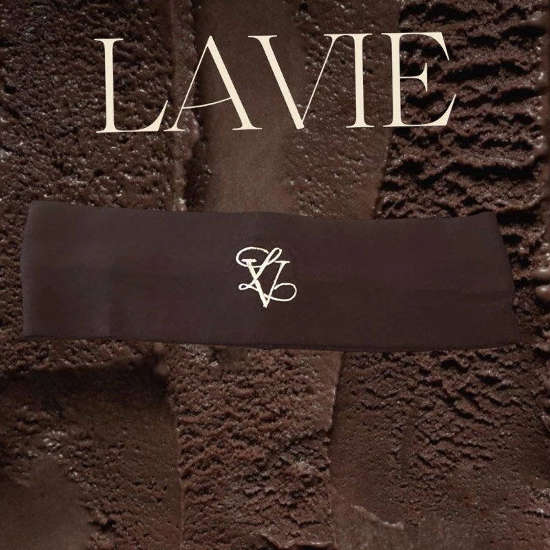 LAVIE. - HEADBAND สี DARK CHOC 🍫 ผ้าคาดผมปักแบรนด์ หนานุ่ม ใส่ได้ทั้งวันไม่ปวดหัว 100% (ใส่ได้2ด้าน)