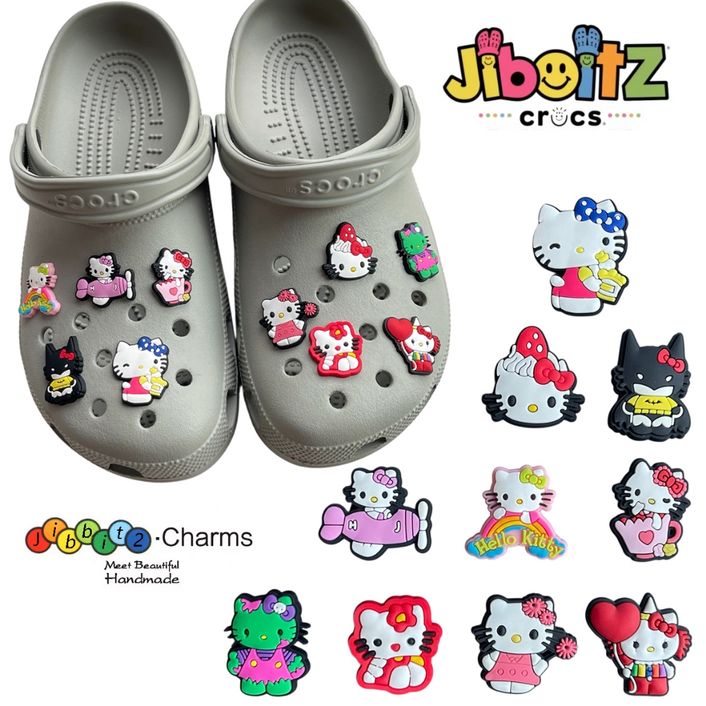 พร้อมส่ง jibbitz DIY ลายคิตตี้ น้องมาแล้ว มีหลายหลายแบบ จิ๊บบิท น่ารักมาก crocs Hello Kitty