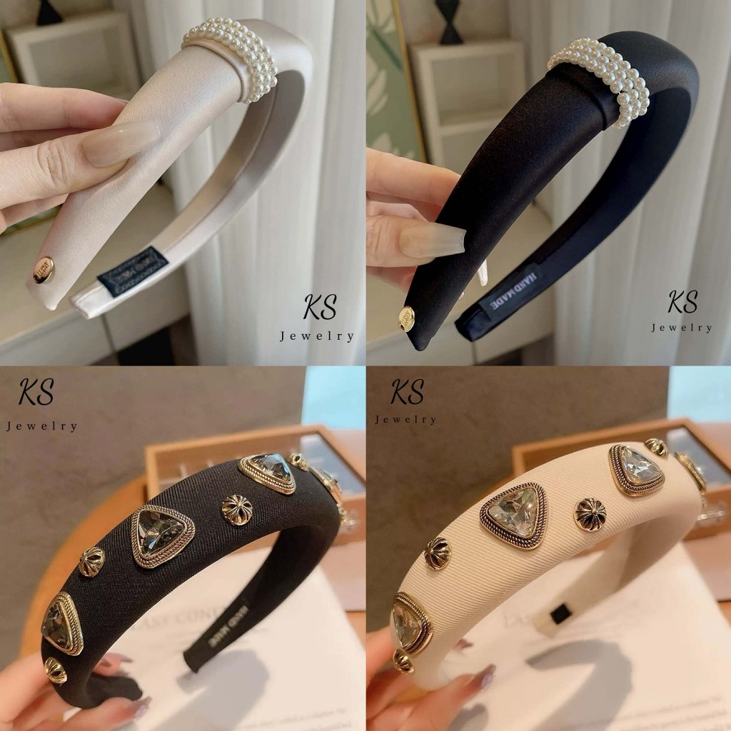 ที่คาดผมแฟชั่นสไตล์เกาหลี,คาดผมประดับมุก,คาดผมสไตส์วิลเทจ,XC00026 ราคา ถูกที่สุด ดีลบีเคเค