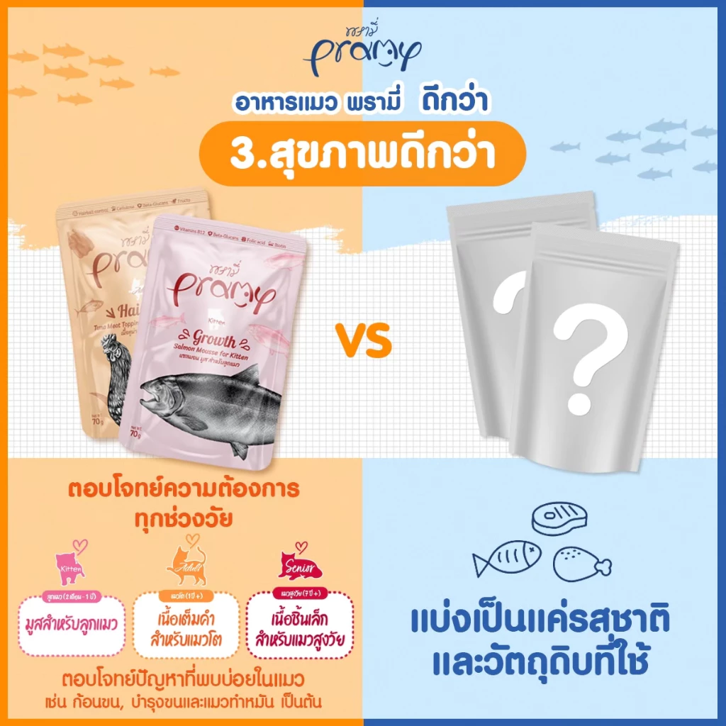 อาหารเปียกแมว PRAMY สูตร Functional ขนาด 70 กรัม 12 ซอง thumbnail 6