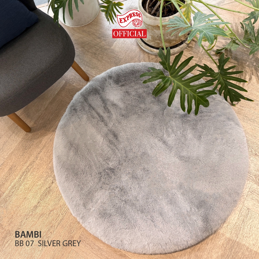 EXPRESS CARPET พรมวงกลมรุ่น BAMBI ไซส์ L เส้นผ่านศูนย์กลาง 160 cm พรมขนกระต่ายขนยาวหนานุ่ม 35 mm
