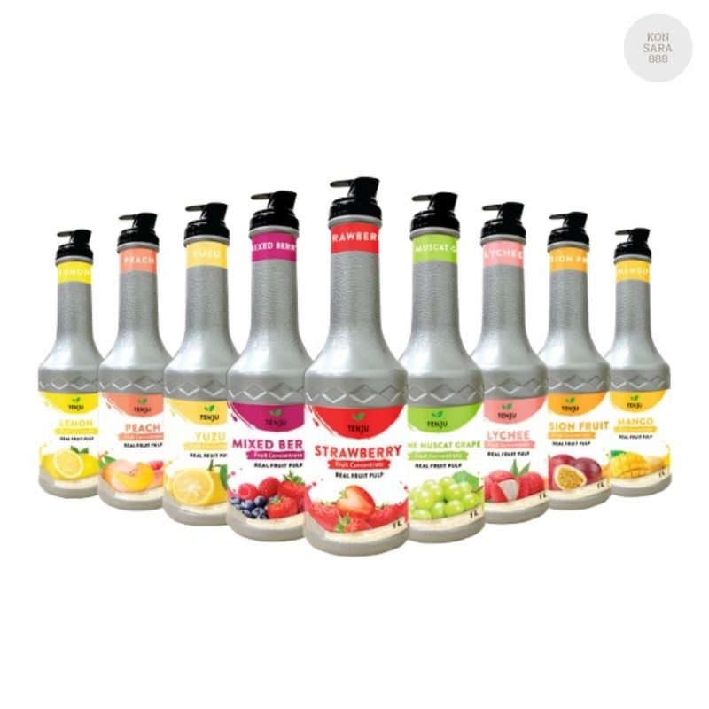 Tenju เพียวเร่ น้ำผลไม้เข้มข้น 1,000 ml. Puree fruit concentrated น้ำผลไม้ผสมเนื้อ (ตรา เทนจู)
