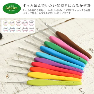 Clover Amour crochet Hook เข็มโครเชต์ ด้ามจับซิลิโคนสดใส made in japan 🇯🇵