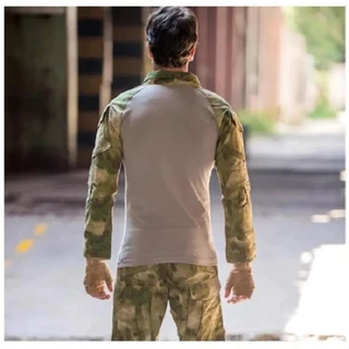 UniWear | เสื้อคอมแบท เสื้อยืดแขนยาวยุทธวิธีมีซิป ผ้านิ่มเบาสบาย COMBAT SHIRT คล่องตัว สีดำ