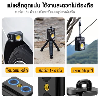 ไฟฉาย COB 3500LM ชาร์จ Type-C ปรับแสงได้ 5 โหมด พร้อมแม่เหล็ก แขวนได้ กันน้ำ IPX4