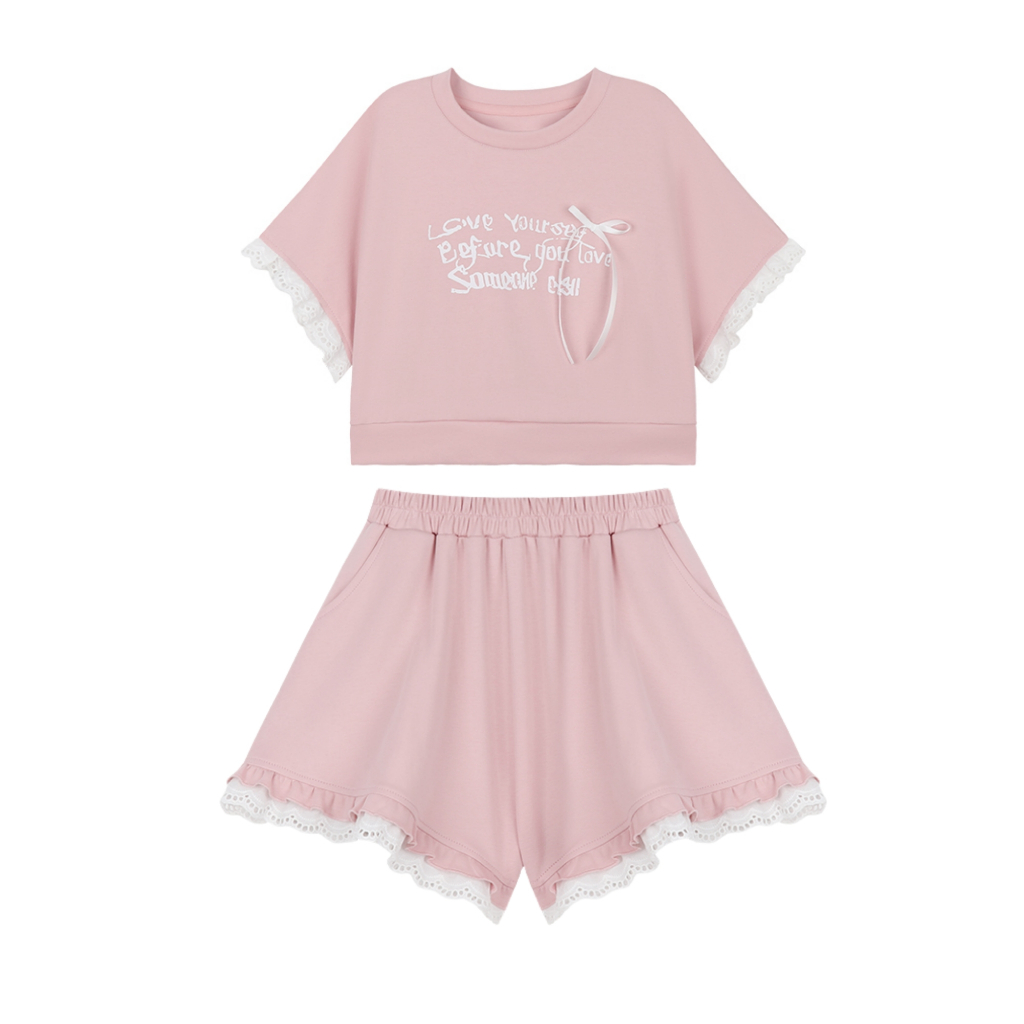 【พร้อมส่ง】ชุดเด็กผู้หญิง สไตล์เกาหลี แขนสั้นสองชิ้นที่มีสไตล์ ชุดใหม่ฤดูร้อนน่ารัก