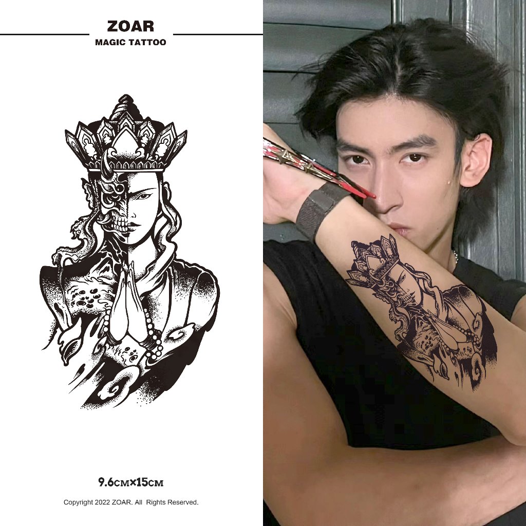 COD⚡แทททู ZOAR-372🚛Magic tattoo สติ๊กเกอร์รอยสัก กันน้ำ รอยสัก ลายสัก 15 วัน สีดำ
