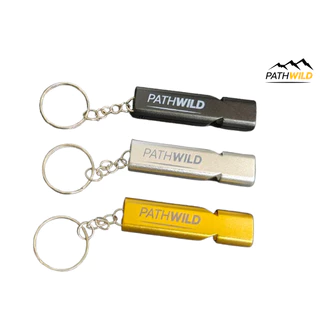 PATHWILD Aluminum Whistle พวงกุญแจนกหวีด ทรงแบน วัสดุอลูมิเนียม น้ำหนักเบามาก เหมาะพกติดตัวเพื่อใช้ยามฉุกเฉิน