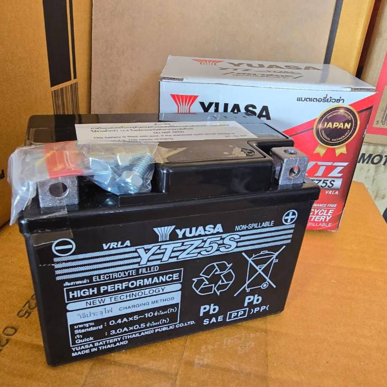 💥แบตยัวซ่า 5 แอมป์ Yuasa 12V 5Ah ใช้กับรถรุ่น เวฟ wave100 wave125 dream125 click scoopy Fino mio125 new