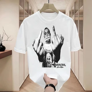 เสื้อยืดผู้ชายเท่ๆ คอกลมแขนสั้น สกรีนลายเท่ๆ เสื้อยืดสตรีทแฟชั่นเมกาสุดฮิต โอเวอร์ไซส์ เสื้อผู้ชายคนอ้วน สีดำเท่ๆ