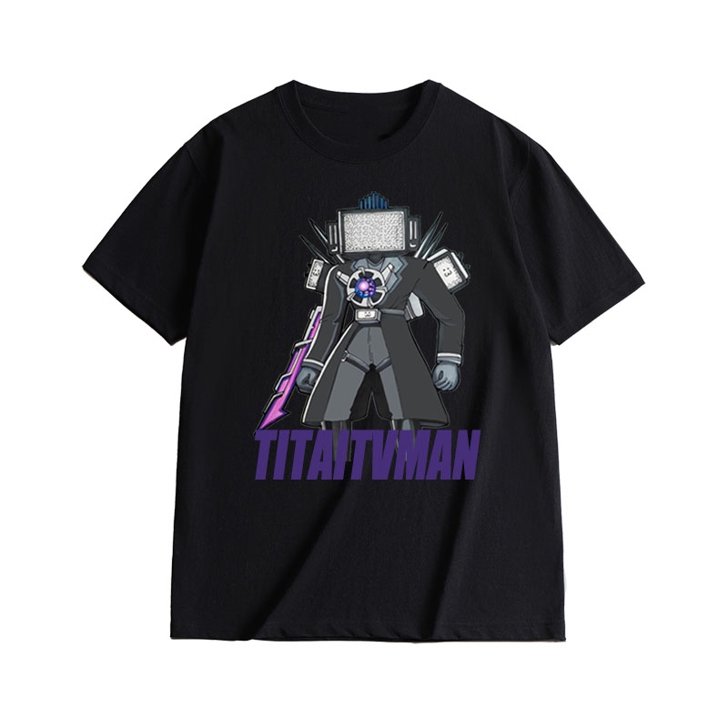 TVman เสื้อยืดเด็ก ผ้าฝ้าย100% แขนสั้น COD TVmanพิมพ์ลาย คอกลม เสื้อยืดลายปริมณฑล แฟชั่น THAISHOPไซส
