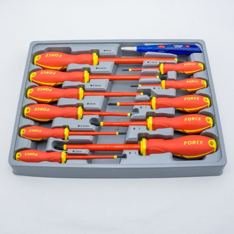FORCE Taiwan No.2125N ไขควง ไขควงแฉก ไขควงแบน ไขควงกันไฟ 12 ชิ้น Insulated screwdriver set