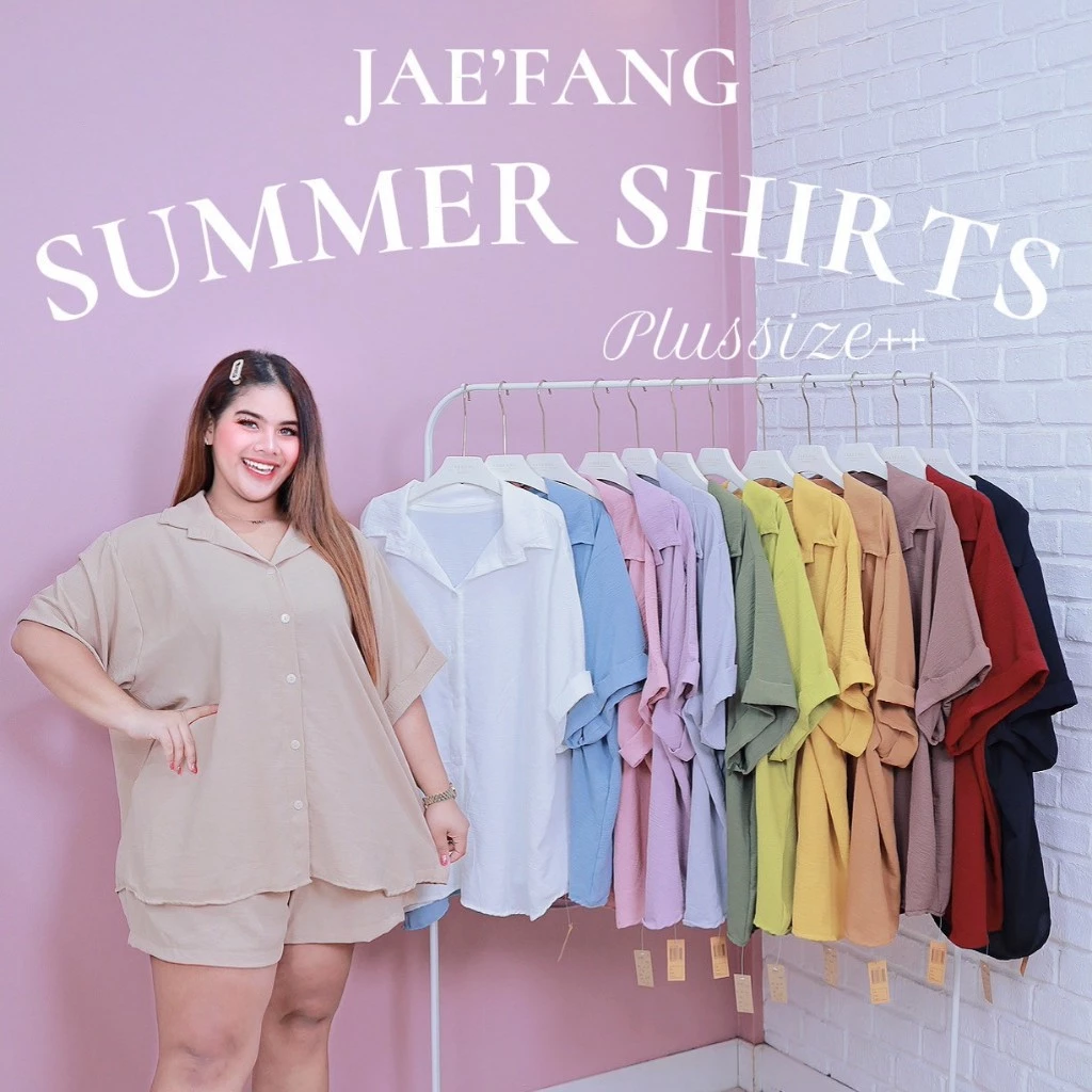 [ ส่งฟรี 🔥 ] A299 เสื้อเชิ้ตแขนค้างคาว เสื้อเชิ้ตสาวอวบ เสื้อเชิ้ตไซส์ใหญ่ โอเวอร์ไซส์ สไตล์เกาหลี ( อก 44-60“ ) ใส่สบาย