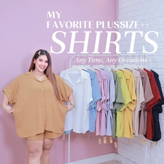 [ ส่งฟรี 🔥 ] A299 เสื้อเชิ้ตแขนค้างคาว เสื้อเชิ้ตสาวอวบ เสื้อเชิ้ตไซส์ใหญ่ โอเวอร์ไซส์ สไตล์เกาหลี ( อก 44-60“ ) ใส่สบาย