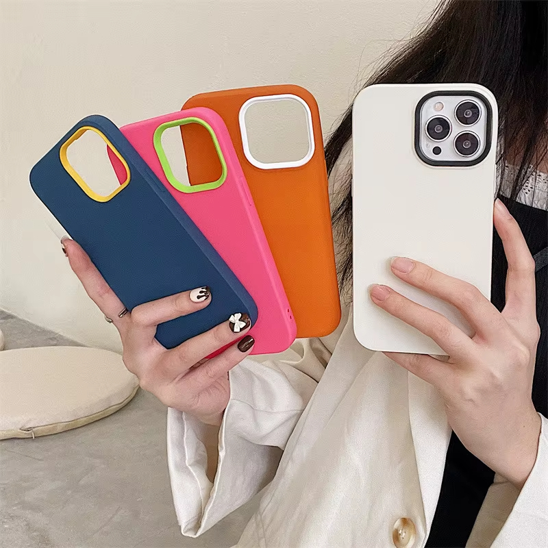3 in 1 เคสไอโฟน 16 เปลือกนิ่ม For iPhone 15 14 13 12 11 Pro max ไอโฟน 7 8 XS Max X SE เคสกันกระแทก ก
