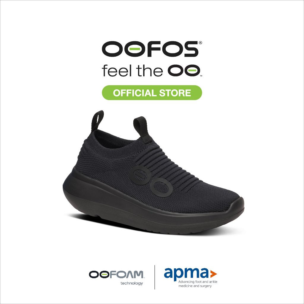 OOFOS Womens Oomy Zen Black รองเท้าเพื่อการฟื้นฟู