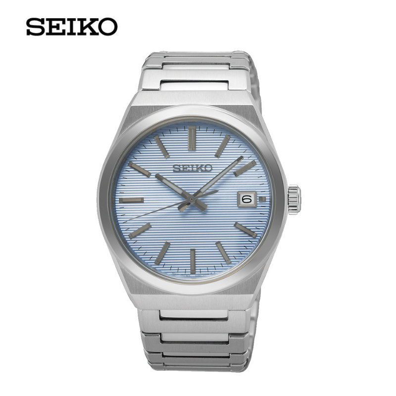 SEIKO QUARTZ นาฬิกาข้อมือ (ไซโก)  รุ่น SUR599P ขนาด 38.9 mm. สีฟ้า