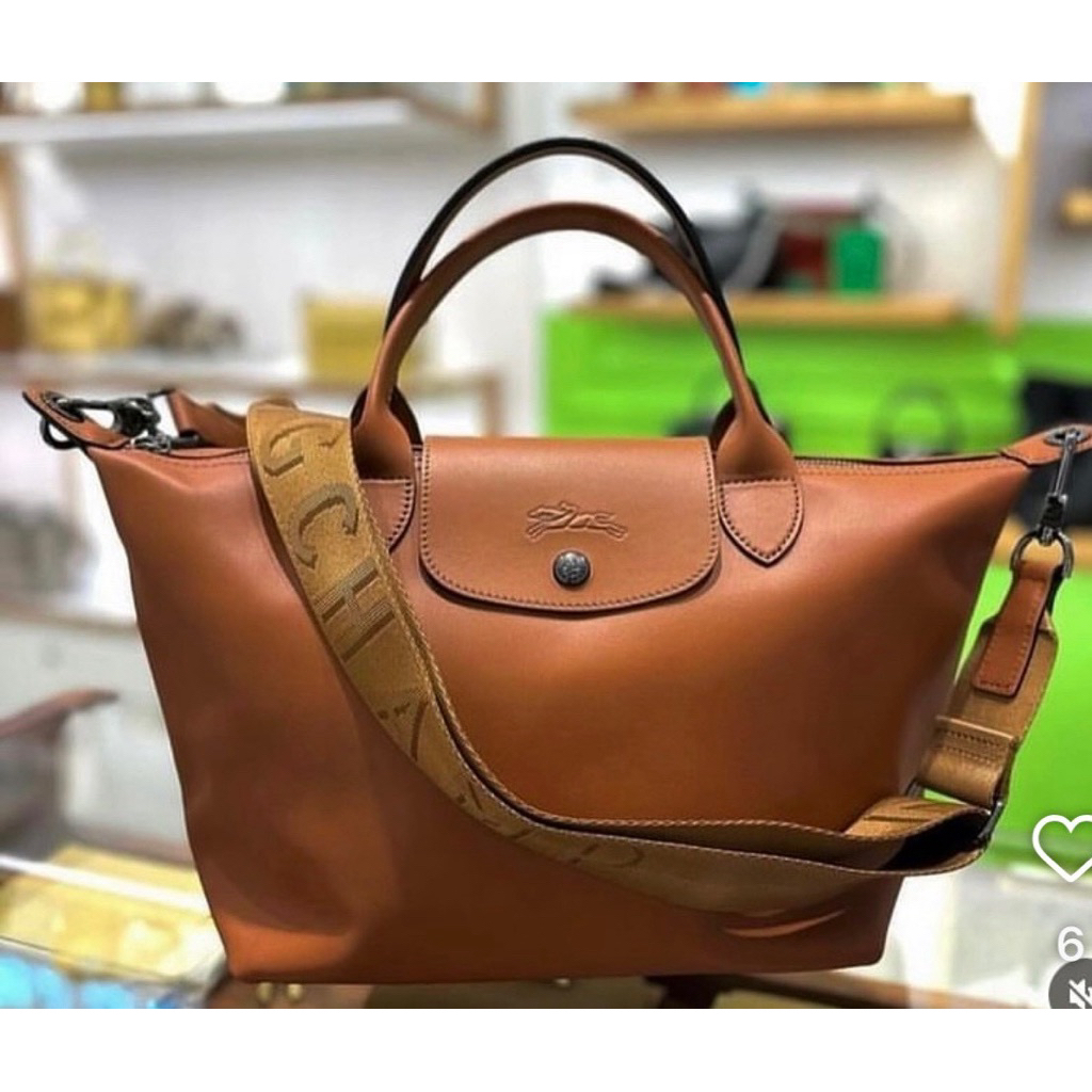 คป 🎀 (สด-ผ่อน) Size S LC ลองฌองป์ Pliage cuir หนังวัว สายสะพาย sport สายสะพายปรับความยาวได้ - รูปที่ 6