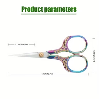 ของมาใหม่！ยาว12.5CM กรรไกรตัดผ้า สเตนเลส ตัดขน แต่งคิ้ว สไตล์วินเทจ สีทอง แบบคิ้ว