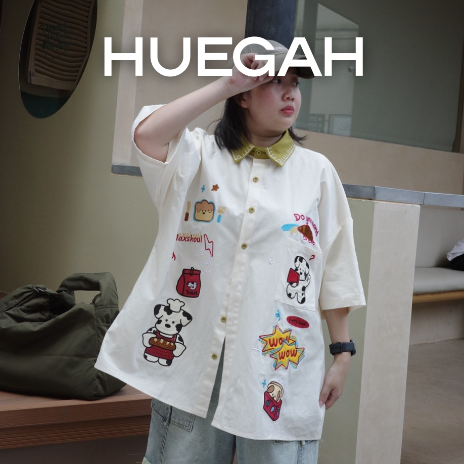 HUEGAH Pawtisserie Shirt ปักลาย ไซซ์ใหญ่