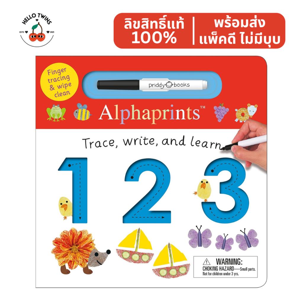 พร้อมส่ง ✅ Alphaprints : Trace, Write, and Learn 123 Finger tracing & wipe clean Board Book