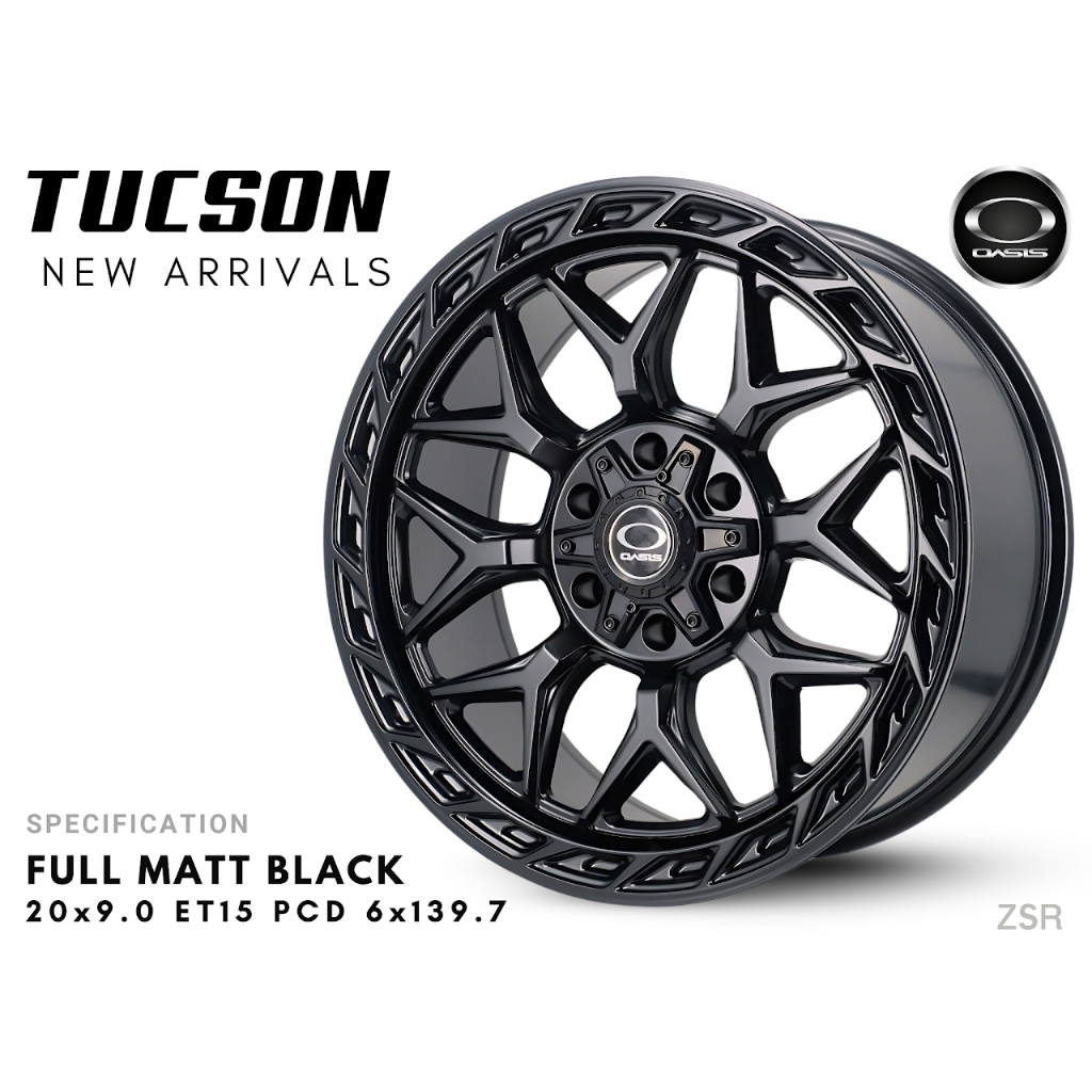 ล้อแม็ก OASIS TUCSON ขอบ 20 นิ้ว 6รู139.7 ดำด้านล้วน ลายสปอร์ตดุดัน ใหม่ล่าสุด!