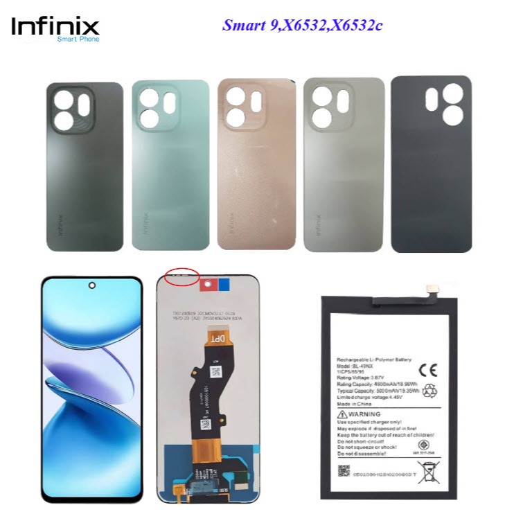 อะไหล่มือถือ infinix Smart 9,X6532,X6532c/หน้าจอ LCD./แบตเตอรี่ BL-49NX/ฝาหลัง/สายแพร