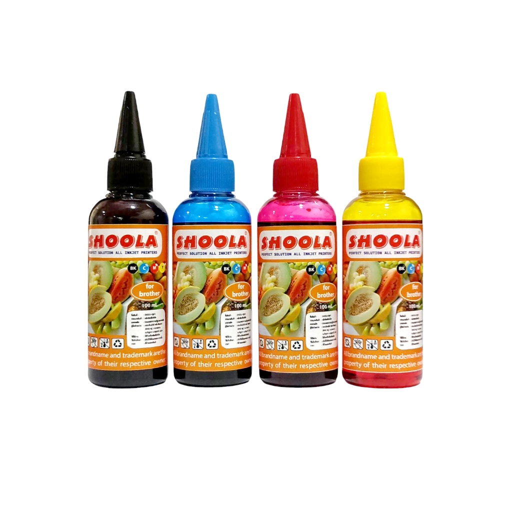 หมึกเติม SHOOLA Inkjet Refill For Brother เกรดพรีเมี่ยม สำหรับเติมเครื่องพิมพ์อิงค์เจ็ท Brother (บราเทอร์) ขนาด 100ml.