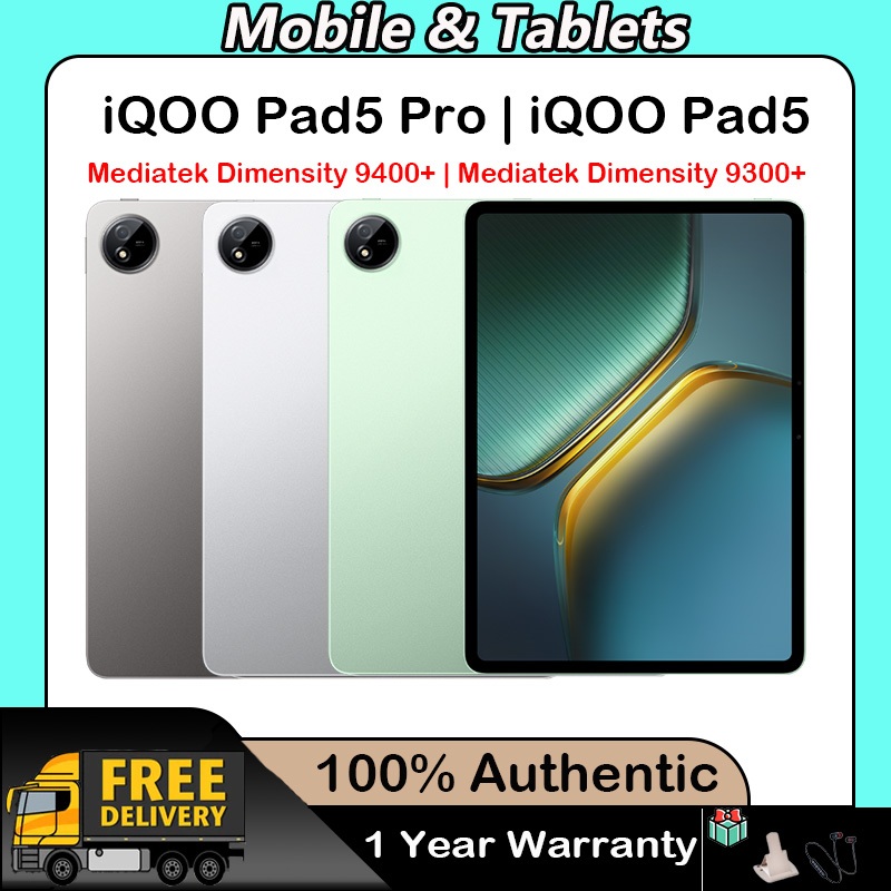 Vivo iQOO Pad 5 Pro Mediatek Dimensity 9400+ | iQOO Pad 5 Dimensity 9300+ (Support Google Play&Thai)