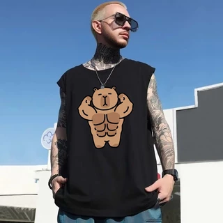 UT shop เสื้อกล้าม แขนกุด oversize ผ้าฝ้าย100% เสื้อแขนกุด "Muscle hippo"เสื้อผ้าผช เหมาะกับใส่ออกกําลังกาย เสื้อผู้ชาย