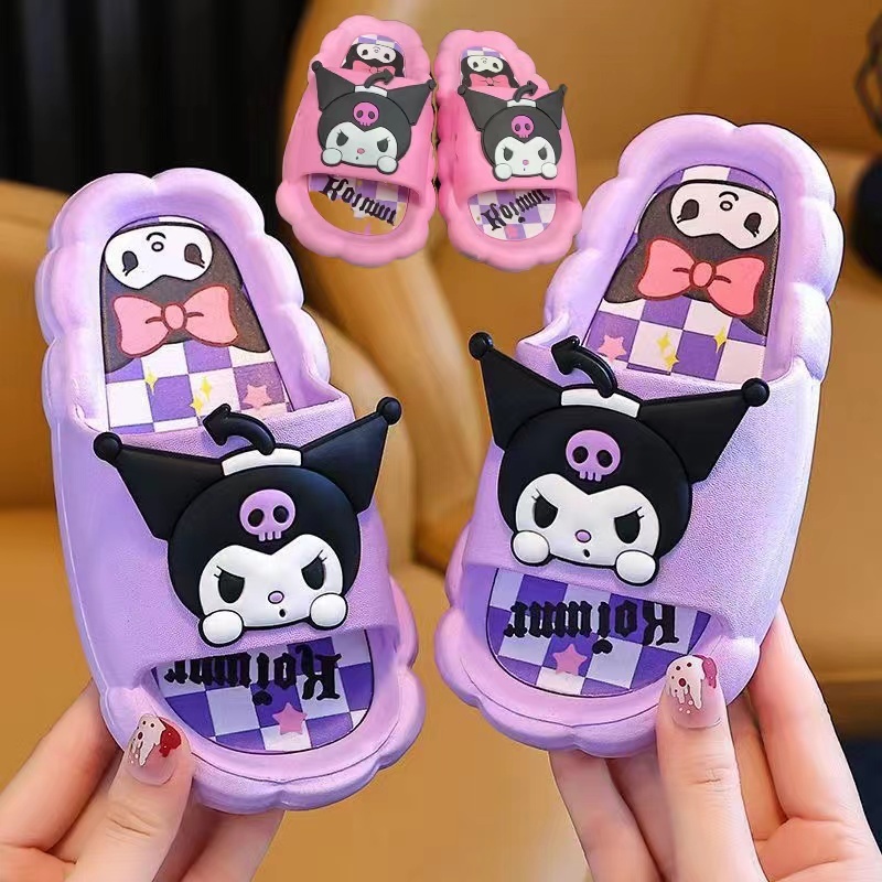 BEKU02 น่ารักฤดูร้อนเจ้าหญิงสาวรองเท้าแตะในร่มการ์ตูนอาบน้ําเด็กรองเท้าแตะกันลื่น