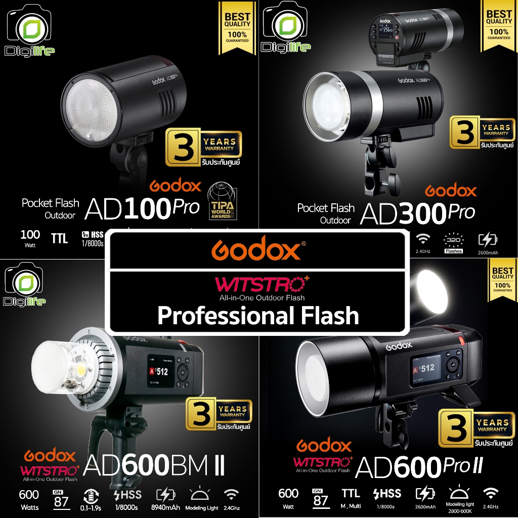Godox Flash Wistro AD100Pro, AD200ProII, AD300Pro, AD400Pro, AD600BM II, AD600Pro, AD600ProII