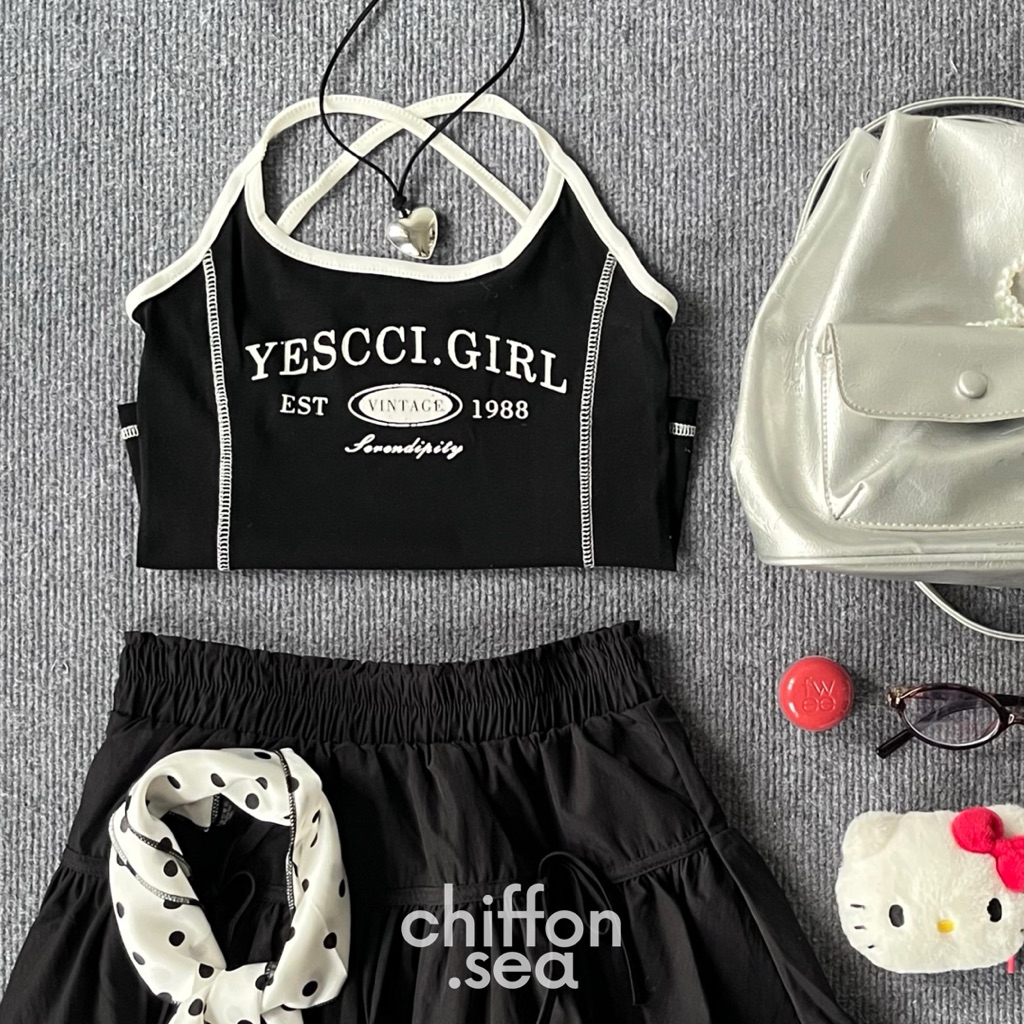 Chiffon.sea | Twice top เสื้อคล้องคอ