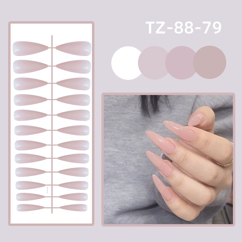 Luxnail FN64 พร้อมส่งเล็บปลอมทรงแหลมยาวพิเศษงานสีพื้น รูปที่ 8