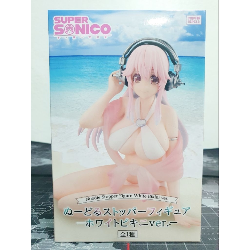 [ของแท้] Super Sonico (Summer Memory ver.) - Noodle Stopper Figure White Bikini ver. , Furyu (Super 