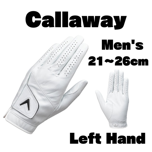 Callaway ถุงมือกอล์ฟ Men's TOUR AUTHENTIC Left Hand Golf Glove White แคลลาวเวย์ ถุงมือกอล์ฟ รุ่น TOUR AUTHENTIC MLH สีขาว ไซส์ 25 สำหรับผู้ชาย