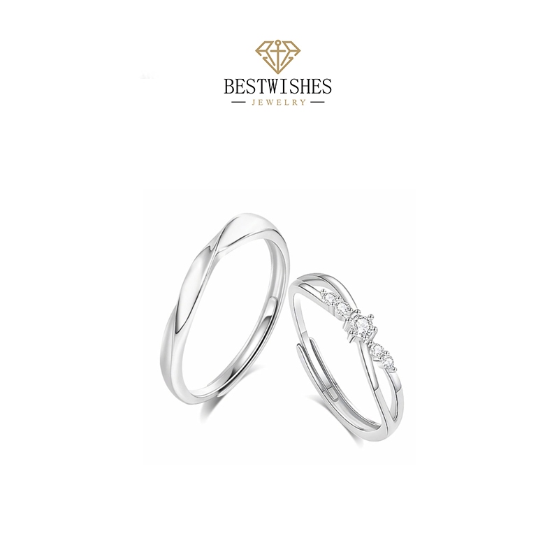 BW jewerly แหวนคู่รัก แหวน แหวนเพชร แหวนทองคำขาว  แหวนแฟชั่น แหวนคู่รัก ของขวัญ J0010Z