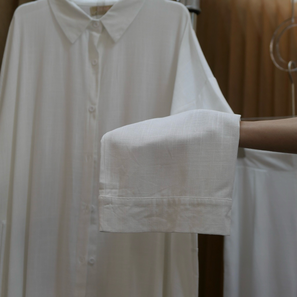 NEW •  WAROSE SET CARDIGAN ABAYA STYLE • ชุดเซ็ตกางเกงมาใหม่ เสื้อเชิ้ตคลุมยาว กระดุมหน้า เนื้อผ้าลินิน - รูปที่ 4