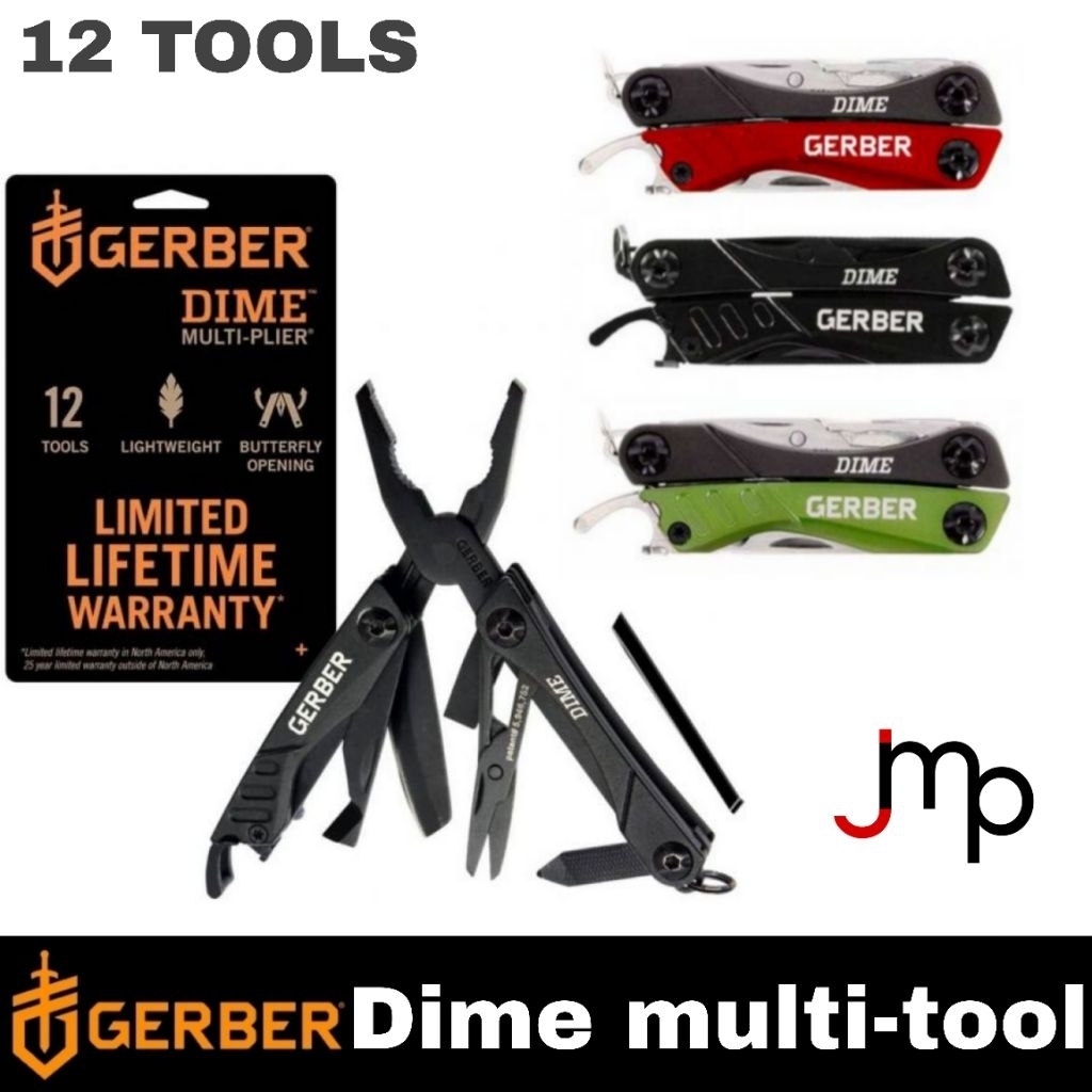 คีมGerber Dime Multitool 12 ฟังก์ชั่นการใช้งาน ขนาดกระทัดรัด ของแท้‼️แบรนด์อเมริกา🇺🇸🇺🇸
