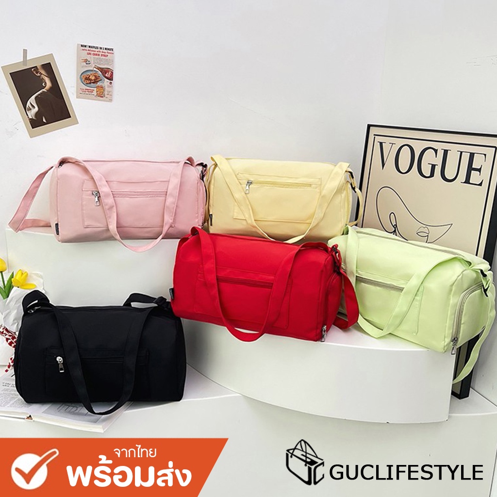 GUCSELECTED(B2395) กระเป๋าสะพายข้างผ้าไนร่อน ใบใหญ่ใส่เสื้อผ้าได้