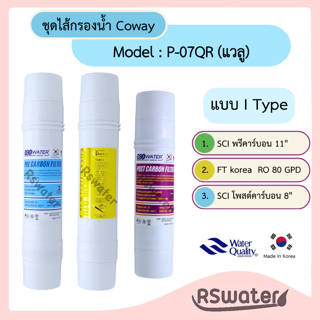 ชุดไส้กรองน้ำ อินไลน์ ระบบ RO สำหรับ Coway P-07QR thumbnail 4