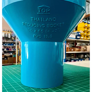 (แพ็ค1ตัว)4”x 2“ข้อลดกลมหนา ขนาด4นิ้ว ลด 2นิ้ว PVC 13.5 ตรา TOP