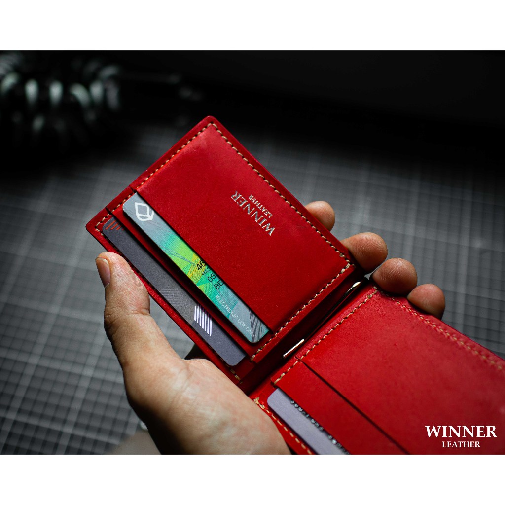 MONEY CLIP WALLET หนังแท้ กระเป๋าสตางค์คลิปหนีบแบงค์ กระเป๋าสตางค์หนังแท้ สลักชื่อฟรี ราคา ถูกที่สุด ดีลบีเคเค แกลเลอรีภาพที่ 3