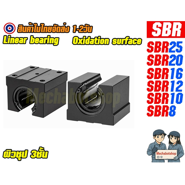 🔥[พร้อมส่ง]🔥SBR10UU SBR12UU ชุปดำ ทั้งตัว แบบตัวสั้น Linear Ball Bearing Block ลิเนียบอลแบร์ริ่ง(ไม่