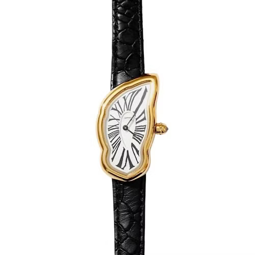 LAPHONT MELTING WATCH SLIM MENS GOLD CASE BAND BLACK