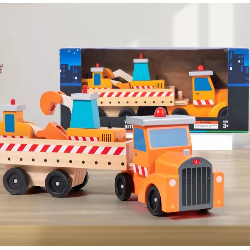 ของเล่นไม้ ชุดรถ construction  site