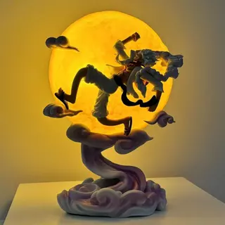 Luminous 16 ซม.One Piece Gear 5 Luffy Sun God Nika อะนิเมะรูปพลาสติก Luminous Moon Chasing รุ่นคอลเลกชันรูปปั้นของเล่นสํ