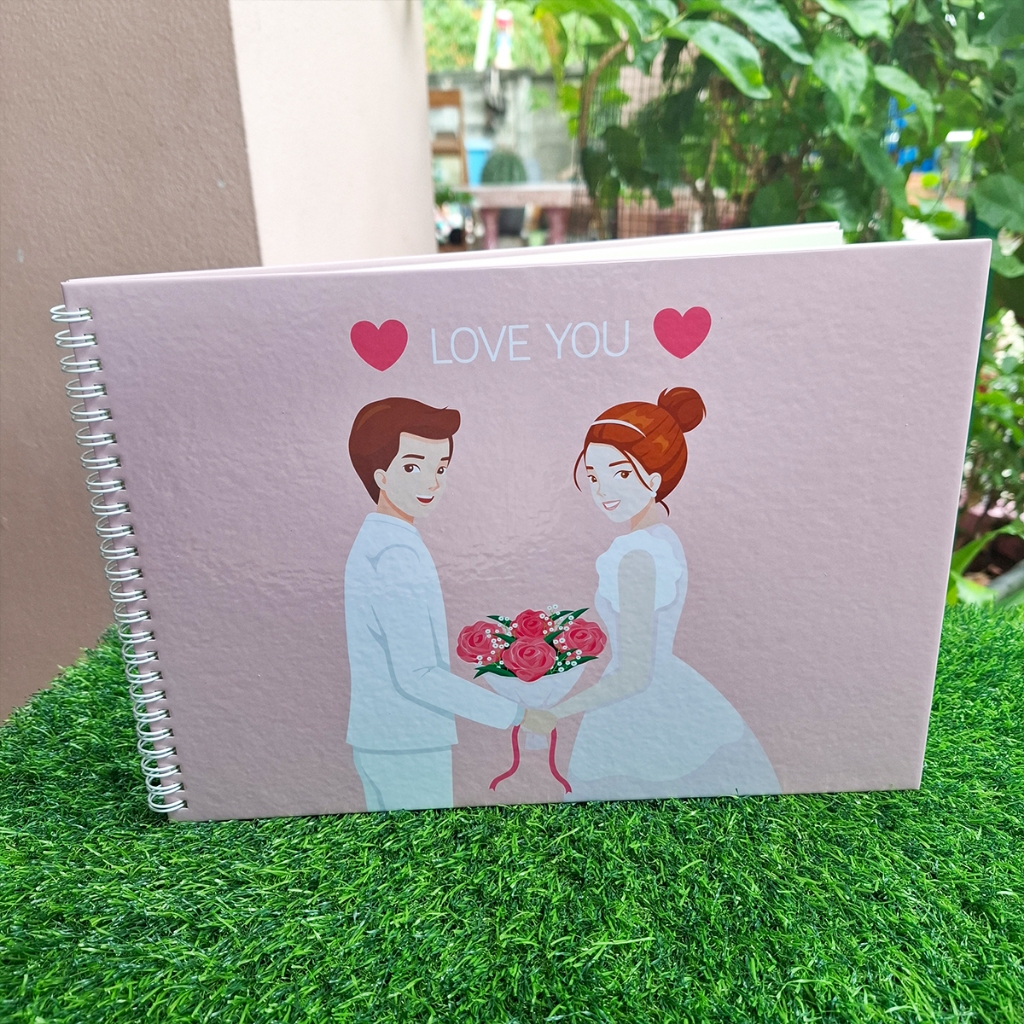 สมุดเซ็นอวยพรสมุดประสาทพรSave the date ขนาดA4(21x30cm) พร้อมส่ง สมุดปกแข็ง